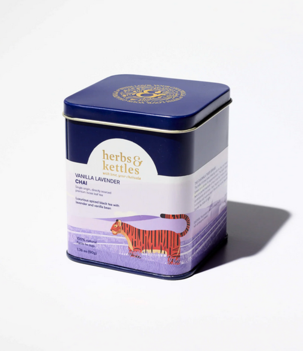 Herbs & Kettles , Vanilla Lavender Chai , 1.76 oz tin