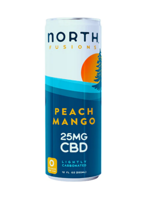North Fusions Peach Mango, 25mg CBD, 12oz disco