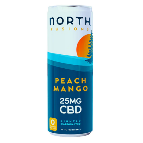 North Fusions Peach Mango, 25mg CBD, 12oz disco