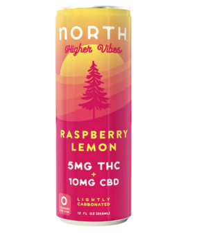 North Higher Vibes 5mg THC Raspberry Lemon, 12oz