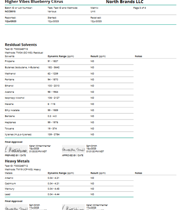 North Higher Vibes THC 5mg Blueberry Citrus, 12oz