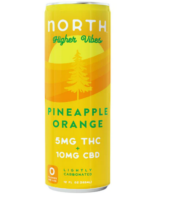North Higher Vibes 5mg THC Pineapple Orange, 12oz