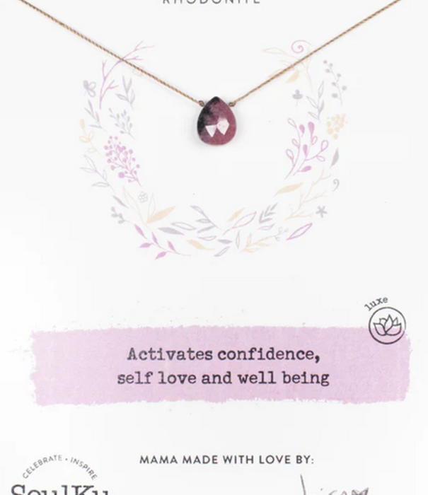 SoulKu Luxe Necklace Rhodonite Self Love