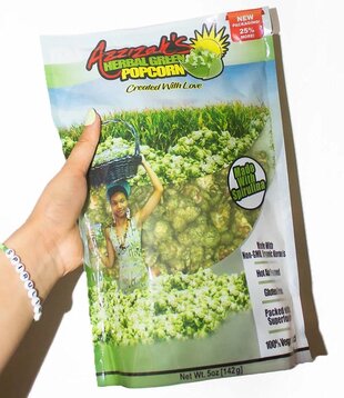 Azzizah's Popcorn, Herbal Green with Curry & Spirulina, 5oz