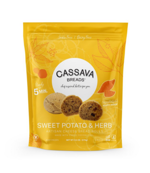 Cassava Breads Sweet Potato & Herb Cheese Bread Rolls, DF, 11oz.