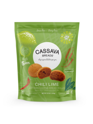 Cassava Breads Chili Lime Cheese Bread Rolls, DF, 11oz.