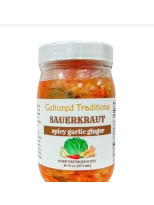 CULTURED TRADITIONS Cultured Traditions Spicy Garlic Ginger Kraut, 16oz.