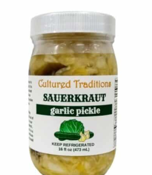 Cultured Traditions Garlic Pickle Kraut, 16oz.