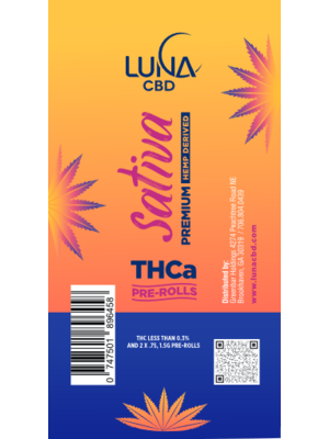 LUNA CBD Luna Weekend+ HAZY TRAIN, THCa PreRoll, 2pk, 1.5g