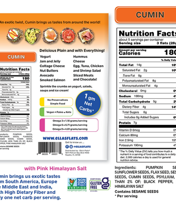 Ella's Flats Ella's Flats Cumin, 6oz.