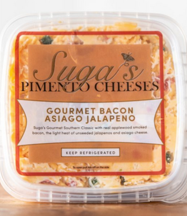 Suga's Pimento Cheese, Bacon Asiago w/Jalapeño, 8oz.