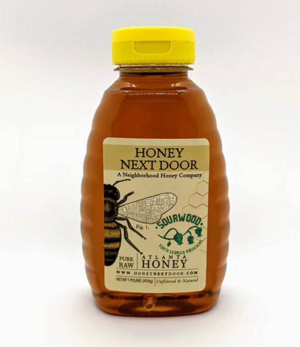 Honey Next Door Raw Honey, Sourwood, 1lb.