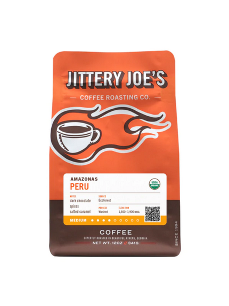 Jittery Joe's Peru Whole Bean Coffee, Organic, 12oz.
