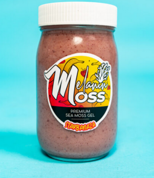 Melanin Moss Premium Sea Moss Gel, Strawberry Banana