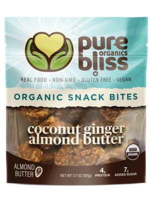 Pure Bliss Pure Bliss Organics Coconut Ginger Almond Butter Bites, 4oz.