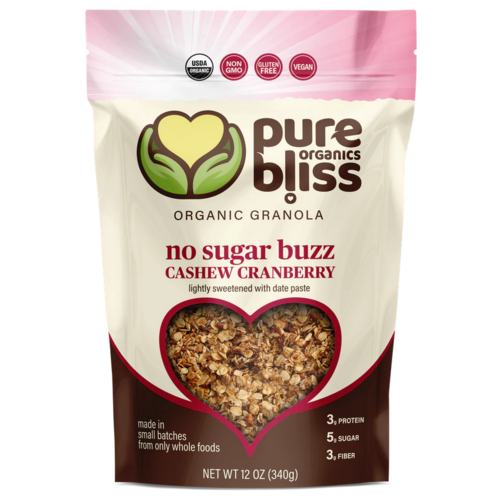 Pure Bliss Pure Bliss Organics No Sugar Buzz Cashew Cranberry Granola, 12oz.