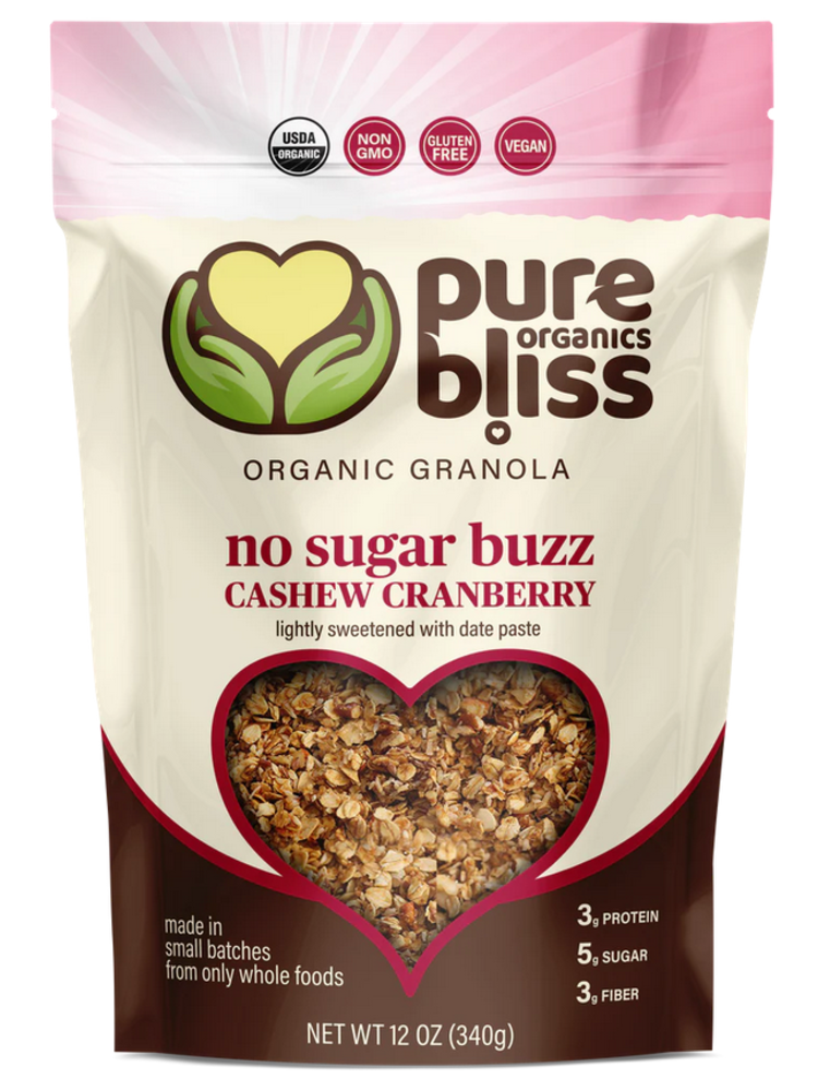 Pure Bliss Pure Bliss Organics No Sugar Buzz Cashew Cranberry Granola, 12oz.