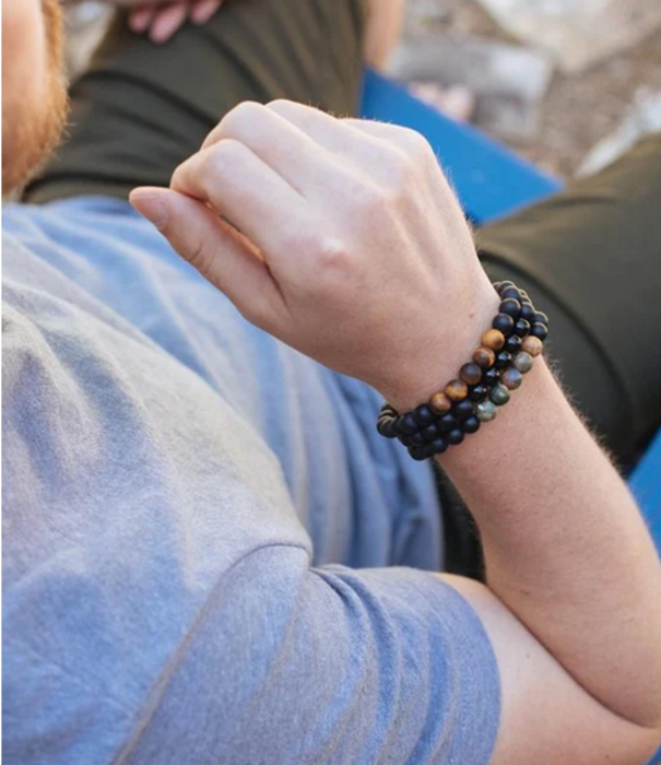 SoulKu Men's Bracelet Black Onyx-Strong DISCO