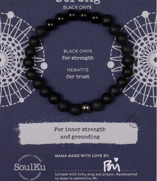 SoulKu Men's Bracelet Black Onyx-Strong DISCO