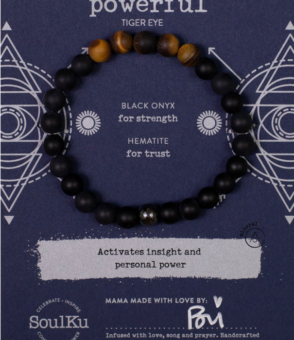 SoulKu Men's Bracelet Tiger Eye-Powerful