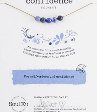 SoulKu Intention Necklace Sodalite, Confidence