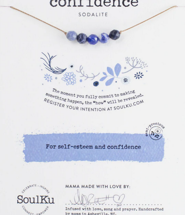 SoulKu Intention Necklace Sodalite, Confidence