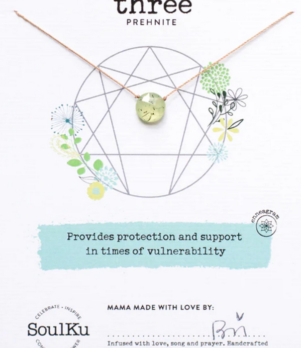 SoulKu Enneagram Necklace Prehnite - Three