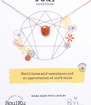 SoulKu Enneagram Necklace Sunstone - Four