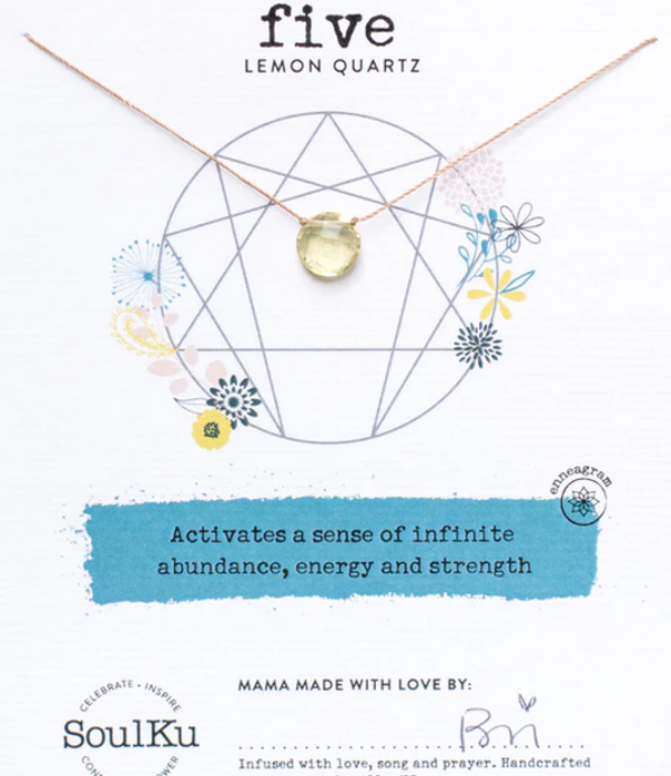 SoulKu Enneagram NK Lemon Quartz - Five DISCO