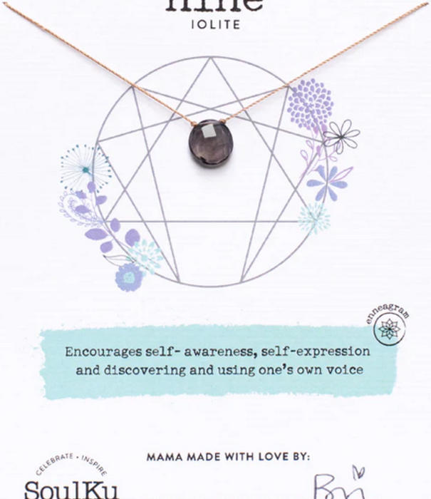 SoulKu Enneagram Necklace Iolite - Nine