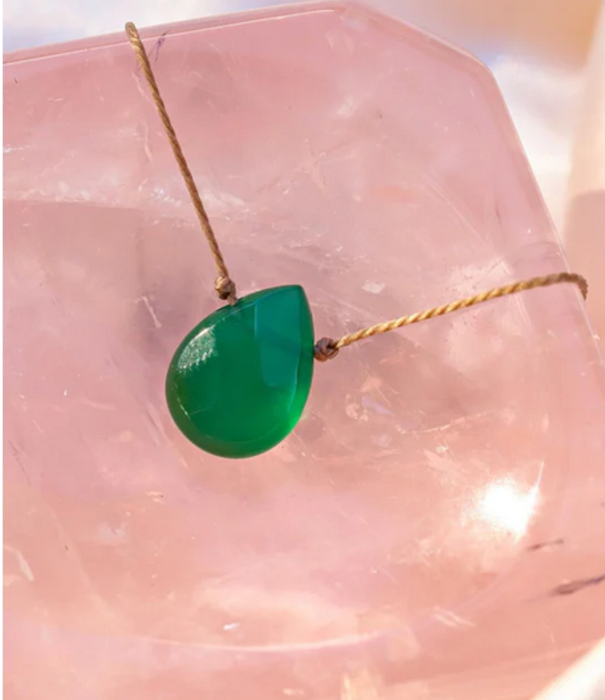 SoulKu Luxe Necklace Green Onyx Bereavement