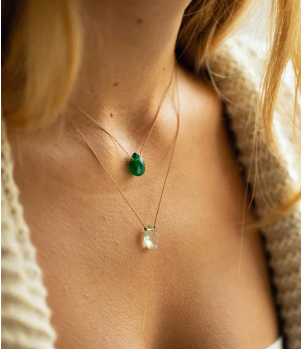 SoulKu Luxe Necklace Green Onyx Bereavement