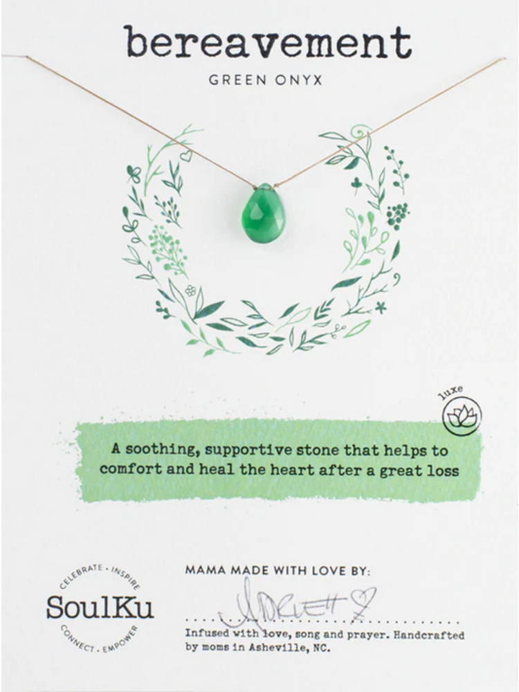 SoulKu Luxe Necklace Green Onyx Bereavement