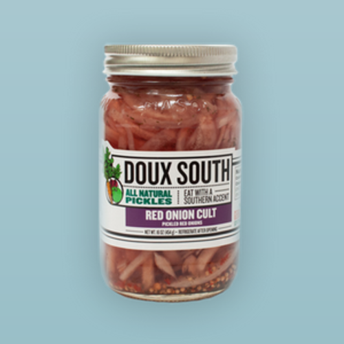 DOUX SOUTH Doux South Pickled Red Onion, Red Onion Cult, 16oz. DOUX SOUTH Doux South Pickled Red Onion, Red Onion Cult, 16oz.