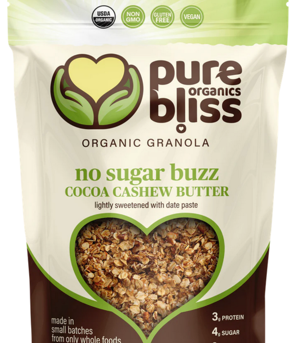 Pure Bliss Pure Bliss Organics No Sugar Buzz Cocoa Cashew Butter Granola, 12oz.