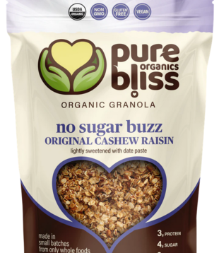 Pure Bliss Organics No Sugar Buzz Original Cashew Raisin, 12oz.