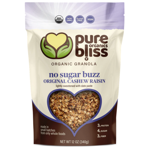 Pure Bliss Pure Bliss Organics No Sugar Buzz Original Cashew Raisin, 12oz. Pure Bliss Pure Bliss Organics No Sugar Buzz Original Cashew Raisin, 12oz.