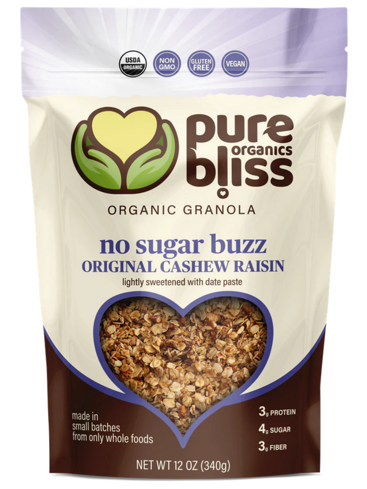 Pure Bliss Pure Bliss Organics No Sugar Buzz Original Cashew Raisin, 12oz.