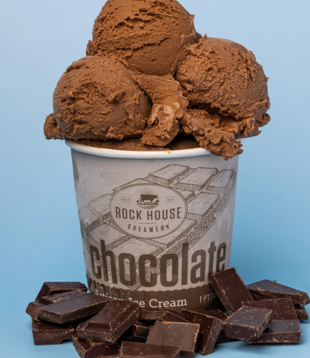 Rockhouse Creamery, Ice Cream, Chocolate, 16oz.
