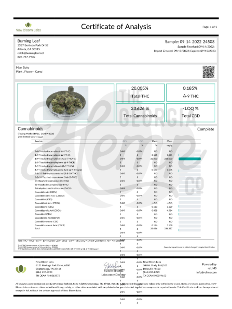 Georgia Hemp Company Georgia Hemp Co. Hemp THCA Flower, Stoned Mountain, 7g