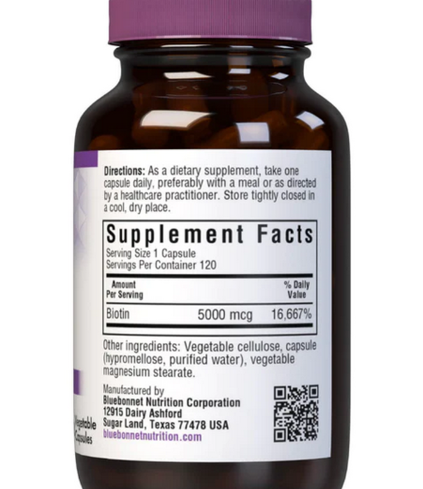 Bluebonnet Biotin 5000mcg 120vc