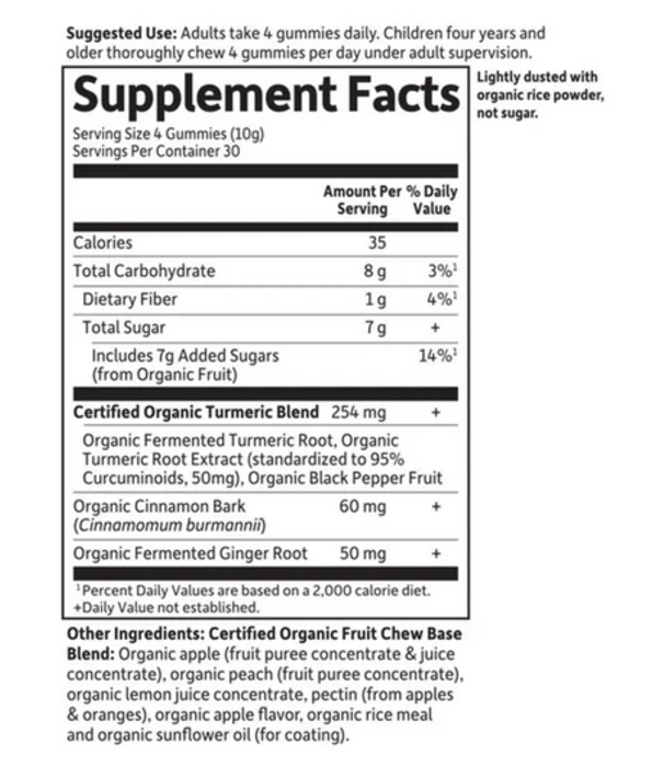 GoL myKIND Organics Herbal Turmeric Gummies, 120ct