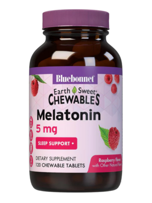 Bluebonnet Earthsweet Chewable Melatonin 5mg Raspberry, 60s