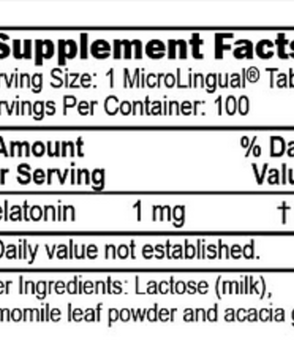 Superior Source Melatonin 1mg+Chamomile 1mg, 100ct