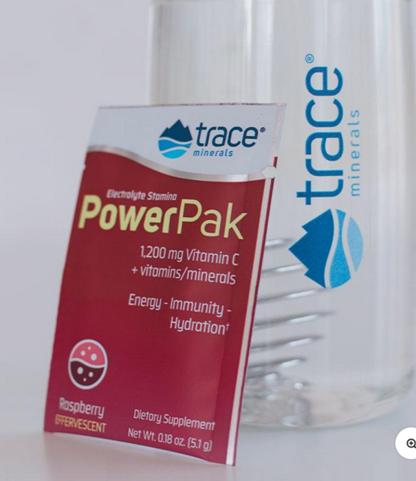 Trace Minerals Electrolyte Stamina Power Pak NON-GMO Raspberry, Single