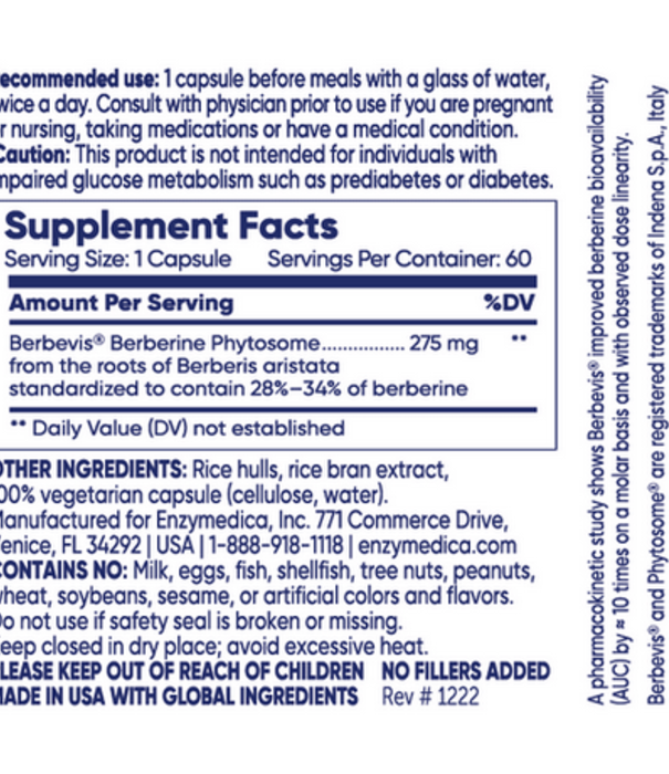 Enzymedica Enzymedica Berberine Phytosome, 60ct.