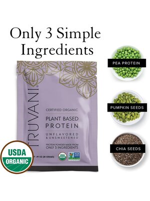 Truvani Unflavored Plant Protein Powder, Single