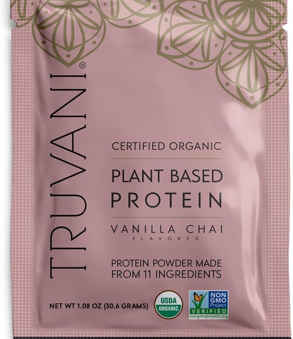 Truvani Vanilla Chai Plant Protein Powder, Single