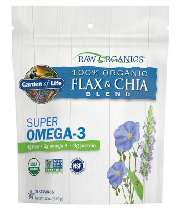 GoL RAW Organics - Organic Flax Meal+Chia Seeds 12oz.