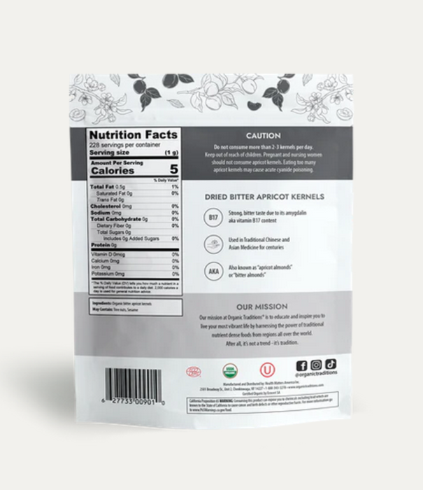 Organic Traditions Bitter Apricot Kernels 8oz